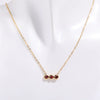 Wholesale Titanium Steel Electroplated Geometric Three Round Zircon Inlaid Birthday Stone Pendant Necklace For Women