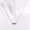 Wholesale Titanium Steel Electroplated Geometric Three Round Zircon Inlaid Birthday Stone Pendant Necklace For Women