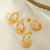 Wholesale 316L Stainless Steel Electroplated Geometric Women's Retro Style Irregular Earrings