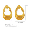 Wholesale 316L Stainless Steel Electroplated Geometric Women's Retro Style Irregular Earrings