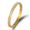 Wholesale Titanium Steel Electroplated Gold Full Diamond Bevel Design Couple Bracelet With Polishing And Mud Drilling