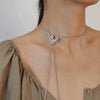 Wholesale Titanium Steel Electroplated Heart Shape Snake Bone Chain Sweater Chain For Women