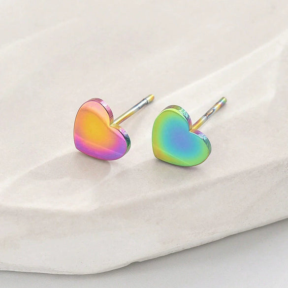 Wholesale Titanium Steel Electroplated Heartshaped Earrings And Ear Bone Nails Fashion Simple Classic Jewelry For Unisex