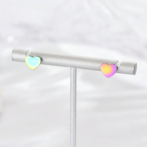 Wholesale Titanium Steel Electroplated Heartshaped Earrings And Ear Bone Nails Fashion Simple Classic Jewelry For Unisex