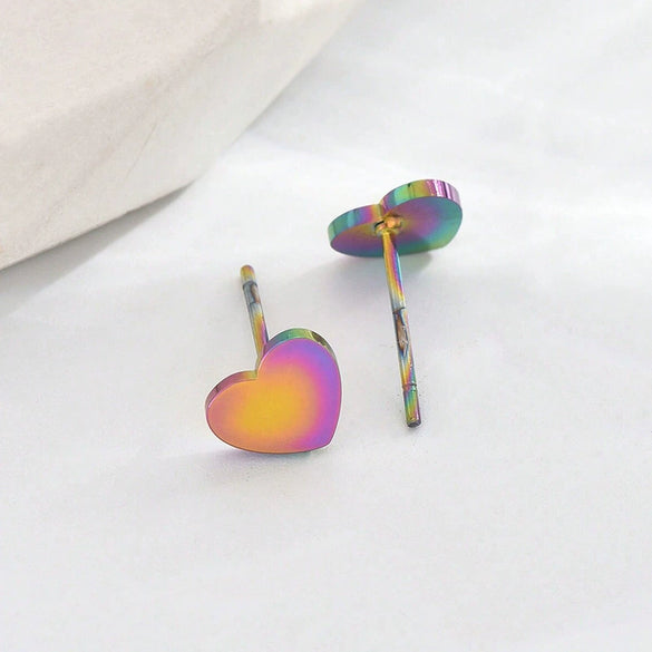 Wholesale Titanium Steel Electroplated Heartshaped Earrings And Ear Bone Nails Fashion Simple Classic Jewelry For Unisex