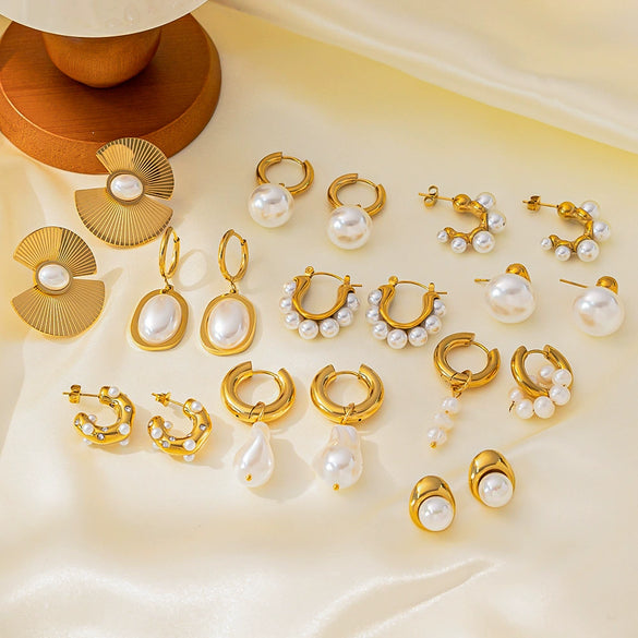 Wholesale Titanium Steel Electroplated Ins Style Earrings For Women