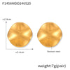 Wholesale Titanium Steel Electroplated 18K Gold Geometric Simple Design Round Concaveconvex Women's Earrings