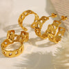 Wholesale 316L Stainless Steel Electroplated 18K Gold Hollow Chain Earrings And Rings