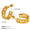 Wholesale 316L Stainless Steel Electroplated 18K Gold Hollow Chain Earrings And Rings