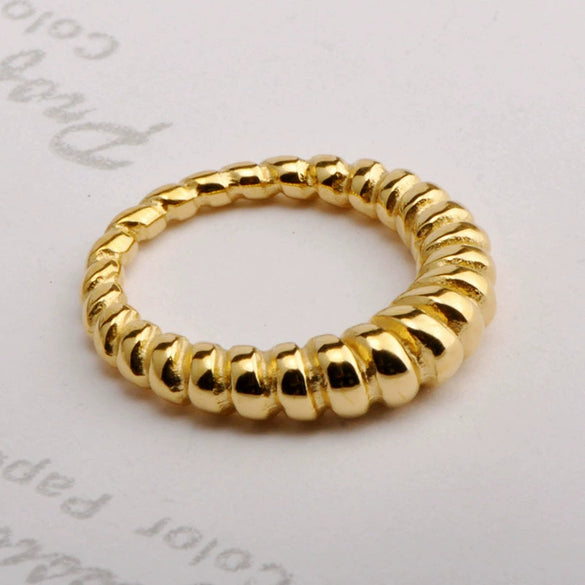 Wholesale Titanium Steel Electroplated 18K Gold Star Ring Unisex Minimalist Style