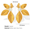 Wholesale 316L Stainless Steel Electroplated Natural Stone Flower Earrings