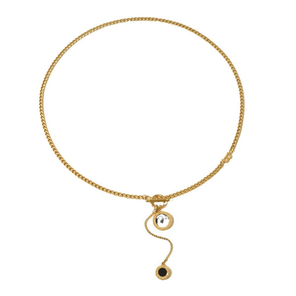 Wholesale Titanium Steel Electroplated Necklace With Roman Numerals Pendant In Small And Fresh Style