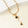 Wholesale Titanium Steel Electroplated Necklace With Roman Numerals Pendant In Small And Fresh Style