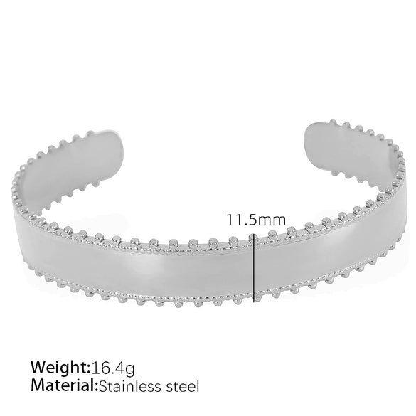 Wholesale 316L Stainless Steel Electroplated Retro Cshaped Hollow Out Personality Geometric Women's Bracelet