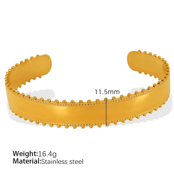 Wholesale 316L Stainless Steel Electroplated Retro Cshaped Hollow Out Personality Geometric Women's Bracelet