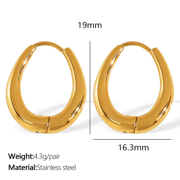 Wholesale 316L Stainless Steel Electroplated Round Opening Unisex Fashion Earrings