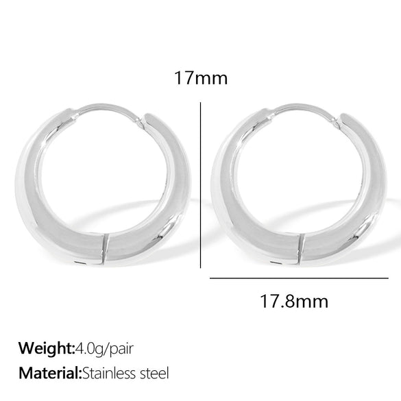 Wholesale 316L Stainless Steel Electroplated Round Opening Unisex Fashion Earrings