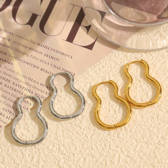 Wholesale 316L Stainless Steel Electroplated Round Opening Unisex Fashion Earrings