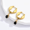 Wholesale Titanium Steel Electroplated Water Drop Shape Earrings For Women Light Luxury Jewelry