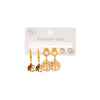 Wholesale Titanium Steel Elephant Lucky Tree Earrings Set For Women Geometric Pattern Electroplated