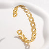 Wholesale Titanium Steel Exaggerated Open Adjustable Non Fading Female Bracelet With Geometric Style And Electroplating
