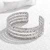 Wholesale Titanium Steel Exaggerated Open Adjustable Non Fading Female Bracelet With Geometric Style And Electroplating