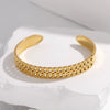 Wholesale Titanium Steel Exaggerated Open Adjustable Non Fading Female Bracelet With Geometric Style And Electroplating