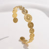 Wholesale Titanium Steel Exaggerated Open Adjustable Non Fading Female Bracelet With Geometric Style And Electroplating