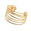 Wholesale Titanium Steel Exaggerated Open Adjustable Non Fading Female Bracelet With Geometric Style And Electroplating