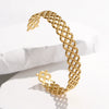 Wholesale Titanium Steel Exaggerated Open Adjustable Non Fading Female Bracelet With Geometric Style And Electroplating
