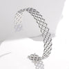 Wholesale Titanium Steel Exaggerated Open Adjustable Non Fading Female Bracelet With Geometric Style And Electroplating