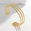 Wholesale Titanium Steel Exaggerated Open Adjustable Non Fading Female Bracelet With Geometric Style And Electroplating