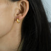 Wholesale 316L Stainless Steel Fanshaped Striped Electroplated Earrings For Women