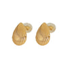 Wholesale 316L Stainless Steel Fanshaped Striped Electroplated Earrings For Women