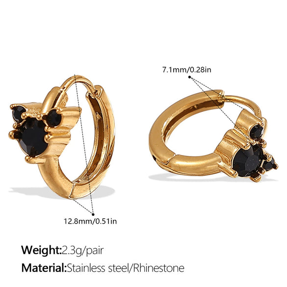Wholesale 316L Stainless Steel Fashion Butterfly Bunny Pattern Electroplated Gold Earrings For Women