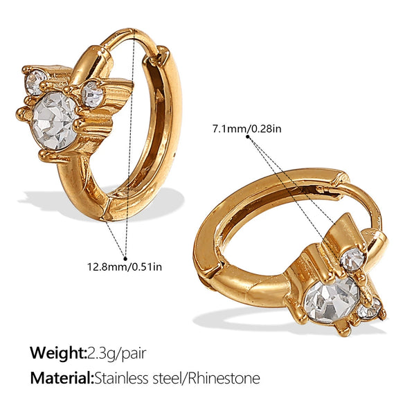 Wholesale 316L Stainless Steel Fashion Butterfly Bunny Pattern Electroplated Gold Earrings For Women