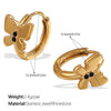 Wholesale 316L Stainless Steel Fashion Butterfly Bunny Pattern Electroplated Gold Earrings For Women