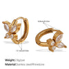 Wholesale 316L Stainless Steel Fashion Butterfly Bunny Pattern Electroplated Gold Earrings For Women