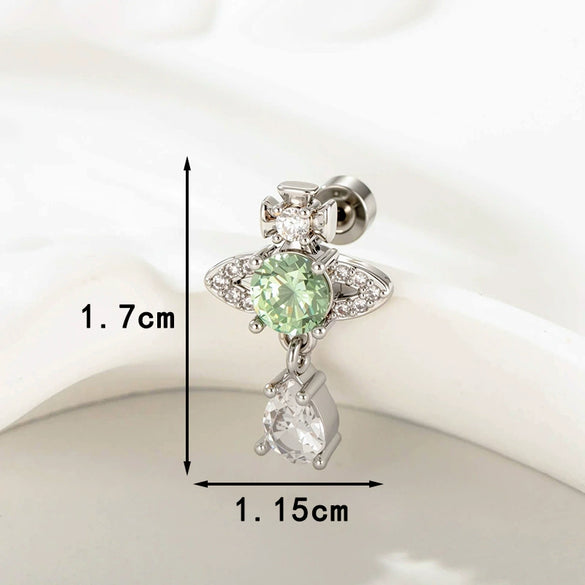 Wholesale Titanium Steel Fashion Butterflyinlaid Zircon Ear Bone Nails For Women