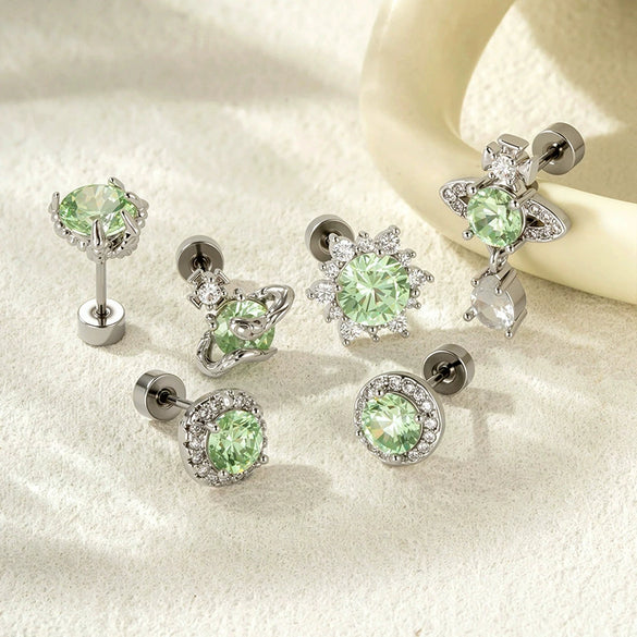 Wholesale Titanium Steel Fashion Butterflyinlaid Zircon Ear Bone Nails For Women