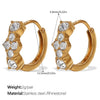 Wholesale 316L Stainless Steel Fashion Earrings Electroplated 18K Gold Inlaid With Rhinestones For Women