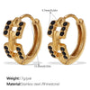 Wholesale 316L Stainless Steel Fashion Earrings Electroplated 18K Gold Inlaid With Rhinestones For Women