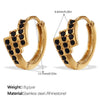 Wholesale 316L Stainless Steel Fashion Earrings Electroplated 18K Gold Inlaid With Rhinestones For Women