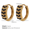 Wholesale 316L Stainless Steel Fashion Earrings Electroplated 18K Gold Inlaid With Rhinestones For Women