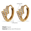Wholesale 316L Stainless Steel Fashion Earrings Electroplated 18K Gold Inlaid With Rhinestones For Women