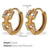 Wholesale 316L Stainless Steel Fashion Earrings Electroplated 18K Gold Inlaid With Rhinestones For Women