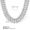 Wholesale 316L Stainless Steel Fashion Exaggerated Thick Necklace And Bracelet Set With Hollow Chain Design And Electroplating Treatment