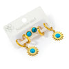 Wholesale Titanium Steel Fashion Geometric Sun And Star Earrings Set With Electroplating For Women