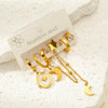 Wholesale Titanium Steel Fashion Geometric Sun And Star Earrings Set With Electroplating For Women