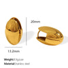 Wholesale 316L Stainless Steel Fashion Retro Earrings With Electroplating Treatment And Melon Seed Buckles For Women